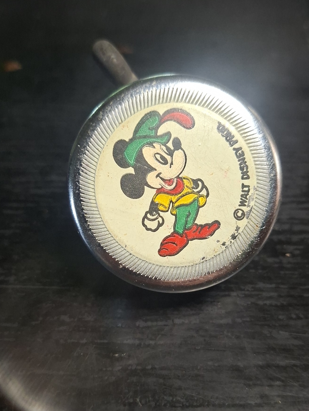 Vintage Mickey Mouse Bicycle Bell - Mickey As Peter Pan, Circa 1950 1960
